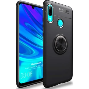 Huawei P Smart 2019 Kılıf Kickstand Ring Holder Siyah
