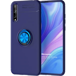 Huawei P Smart S Kılıf Kickstand Ring Holder Lacivert