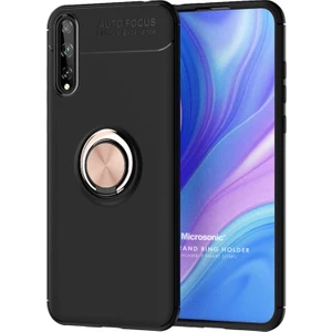 Huawei P Smart S Kılıf Kickstand Ring Holder Siyah Rose