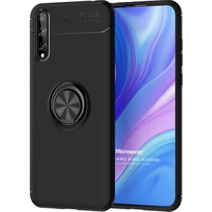 Huawei P Smart S Kılıf Kickstand Ring Holder Siyah