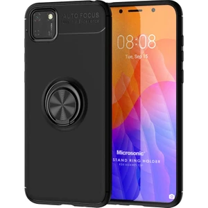 Huawei Y5P Kılıf Kickstand Ring Holder Siyah