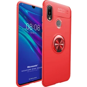 Huawei Y6 2019 Kılıf Kickstand Ring Holder Kırmızı