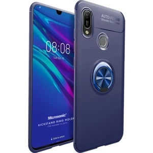Huawei Y6 2019 Kılıf Kickstand Ring Holder Lacivert