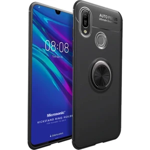Huawei Y6 2019 Kılıf Kickstand Ring Holder Siyah