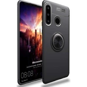 Huawei Y6P Kılıf Kickstand Ring Holder Siyah