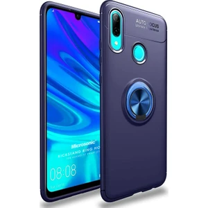 Huawei Y7 2019 Kılıf Kickstand Ring Holder Lacivert
