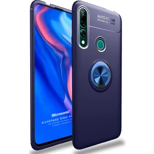 Huawei Y9 Prime 2019 Kılıf Kickstand Ring Holder Lacivert