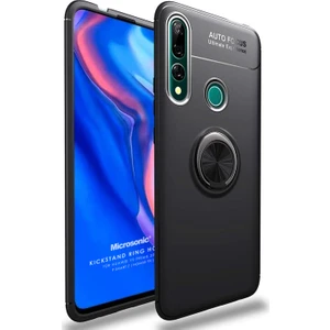 Huawei Y9 Prime 2019 Kılıf Kickstand Ring Holder Siyah