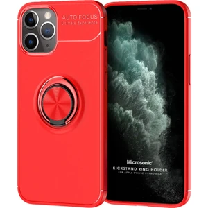 Apple iPhone 11 Pro Max Kılıf Kickstand Ring Holder Kırmızı