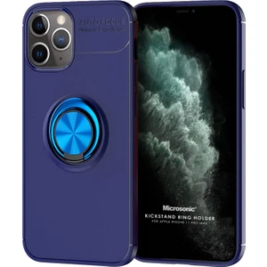 Apple iPhone 11 Pro Max Kılıf Kickstand Ring Holder Lacivert