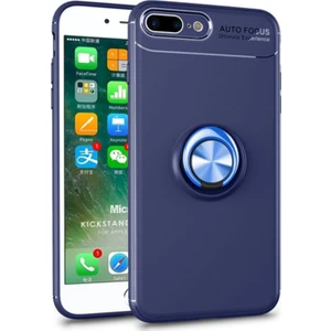 Apple iPhone 8 Plus Kılıf Kickstand Ring Holder Lacivert