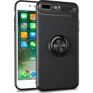 Apple iPhone 8 Plus Kılıf Kickstand Ring Holder Siyah