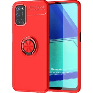 Oppo A72 Kılıf Kickstand Ring Holder Kırmızı