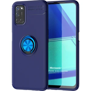 Oppo A72 Kılıf Kickstand Ring Holder Lacivert
