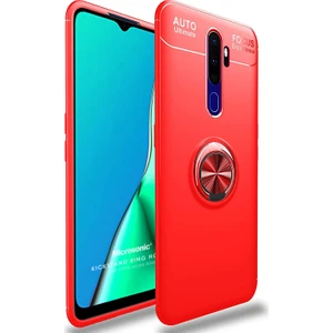 Oppo A9 2020 Kılıf Kickstand Ring Holder Kırmızı