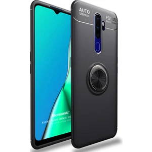 Oppo A9 2020 Kılıf Kickstand Ring Holder Siyah
