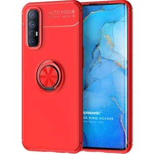 Oppo Reno 3 Pro Kılıf Kickstand Ring Holder Kırmızı