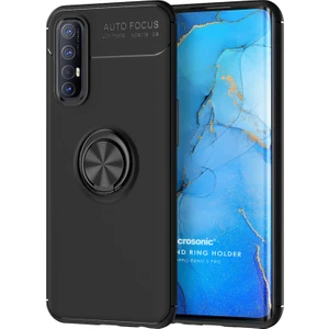 Oppo Reno 3 Pro Kılıf Kickstand Ring Holder Siyah
