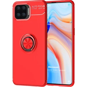 Oppo Reno 4 Lite Kılıf Kickstand Ring Holder Kırmızı
