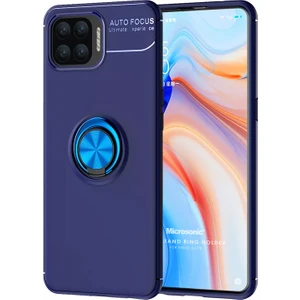 Oppo Reno 4 Lite Kılıf Kickstand Ring Holder Lacivert