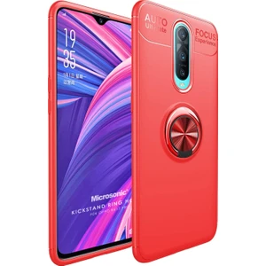 Oppo RX17 Pro Kılıf Kickstand Ring Holder Kırmızı