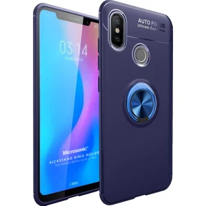 Xiaomi Redmi Note 6 Pro Kılıf Kickstand Ring Holder Lacivert