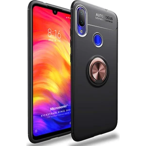 Xiaomi Redmi Note 7 Kılıf Kickstand Ring Holder Siyah Rose
