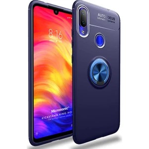 Xiaomi Redmi Note 7 Pro Kılıf Kickstand Ring Holder Lacivert