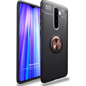 Xiaomi Redmi Note 8 Pro Kılıf Kickstand Ring Holder Siyah Rose