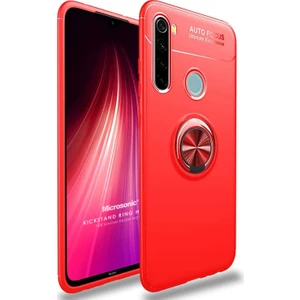 Xiaomi Redmi Note 8T Kılıf Kickstand Ring Holder Kırmızı