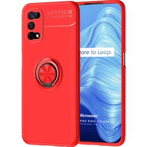 Realme 7 Pro Kılıf Kickstand Ring Holder Kırmızı