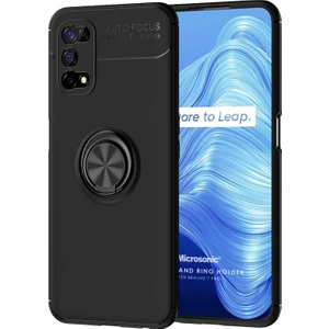 Realme 7 Pro Kılıf Kickstand Ring Holder Siyah