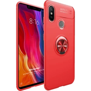 Xiaomi Mi 8 Kılıf Kickstand Ring Holder Kırmızı