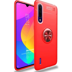 Xiaomi Mi 9 Lite Kılıf Kickstand Ring Holder Kırmızı