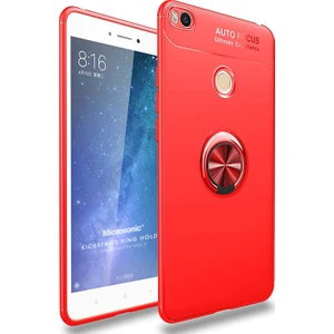 Xiaomi Mi Max 2 Kılıf Kickstand Ring Holder Kırmızı