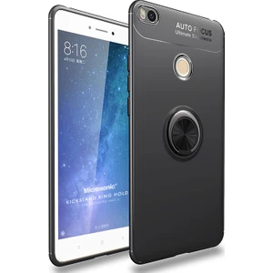 Xiaomi Mi Max 2 Kılıf Kickstand Ring Holder Siyah