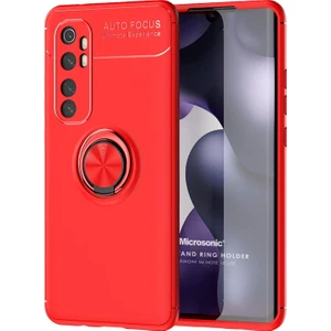 Xiaomi Mi Note 10 Lite Kılıf Kickstand Ring Holder Kırmızı