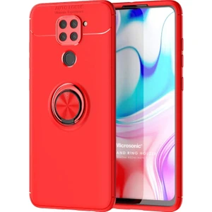 Xiaomi Redmi Note 9 Kılıf Kickstand Ring Holder Kırmızı