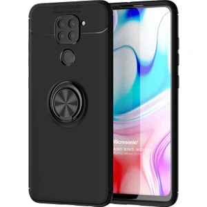 Xiaomi Redmi Note 9 Kılıf Kickstand Ring Holder Siyah