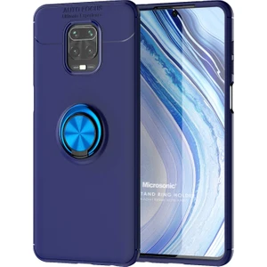 Xiaomi Redmi Note 9 Pro Max Kılıf Kickstand Ring Holder Lacivert
