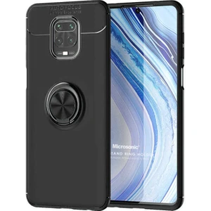 Xiaomi Redmi Note 9 Pro Max Kılıf Kickstand Ring Holder Siyah