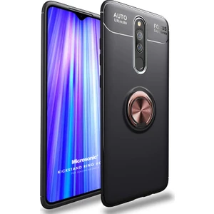 Xiaomi Redmi 8 Kılıf Kickstand Ring Holder Siyah Rose
