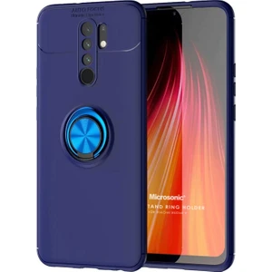 Xiaomi Redmi 9 Kılıf Kickstand Ring Holder Lacivert
