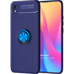 Xiaomi Redmi 9A Kılıf Kickstand Ring Holder Lacivert