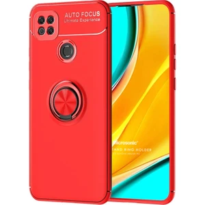 Xiaomi Redmi 9C Kılıf Kickstand Ring Holder Kırmızı