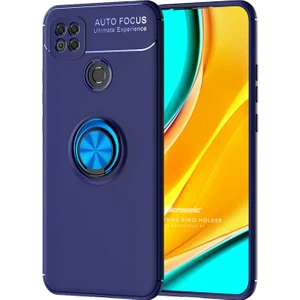 Xiaomi Redmi 9C Kılıf Kickstand Ring Holder Lacivert