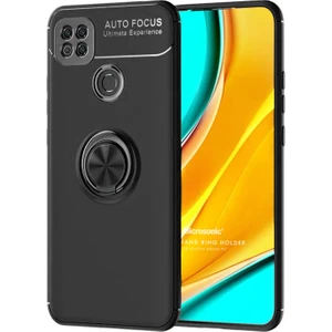 Xiaomi Redmi 9C Kılıf Kickstand Ring Holder Siyah