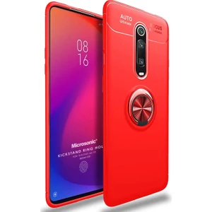 Xiaomi Redmi K20 Kılıf Kickstand Ring Holder Kırmızı