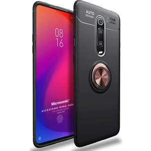 Xiaomi Redmi K20 Kılıf Kickstand Ring Holder Siyah Rose