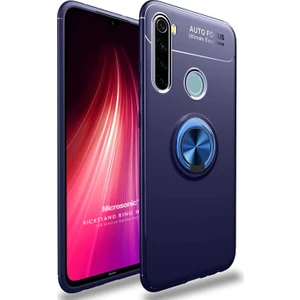Xiaomi Redmi Note 8 Kılıf Kickstand Ring Holder Lacivert